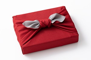 一般風呂敷(表:朱|裏:グレー)